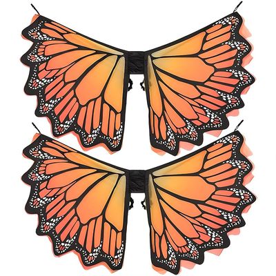 Orange Monarch Wings Accessory - 24.5" x 53" (Pack of 2) - Stunning, Premium Quality Costume, Perfect for Halloween, Cosplay, and Dance Performances
