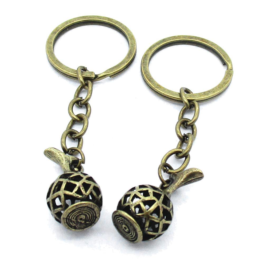 5 Items Keychain Keyring Key Tags Chains Rings Jewelry Bag Charms AA442 Hollow Wine Pot