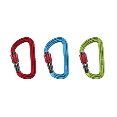 OCUN Falcon Carabiner with Screw Lock, 3-Pack for Rock Climbing