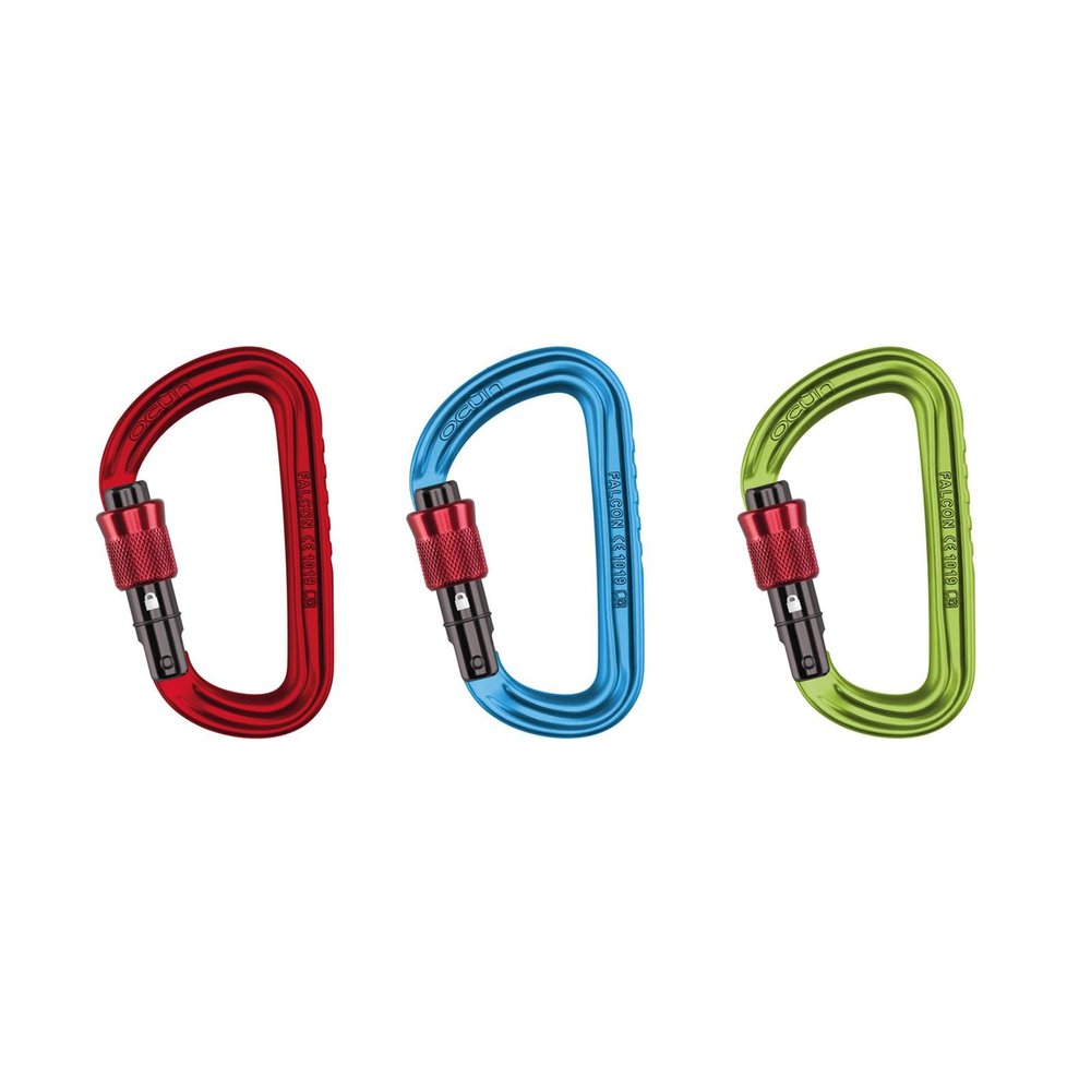 OCUN Falcon Carabiner with Screw Lock, 3-Pack for Rock Climbing
