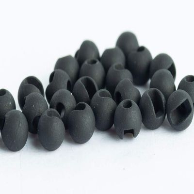 Blue Wing Olive Slotted Tungsten Beads for Fly Tying- 100 Pack (Matte Black, 3.2 mm (1/8"))