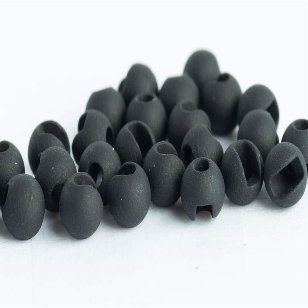 Blue Wing Olive Slotted Tungsten Beads for Fly Tying- 100 Pack (Matte Black, 3.2 mm (1/8"))
