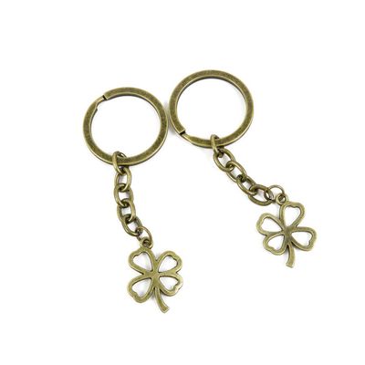 5 Items Keychain Keyring Key Tags Chains Rings Jewelry Bag Charms W6FP6 Lucky Clover Leaf