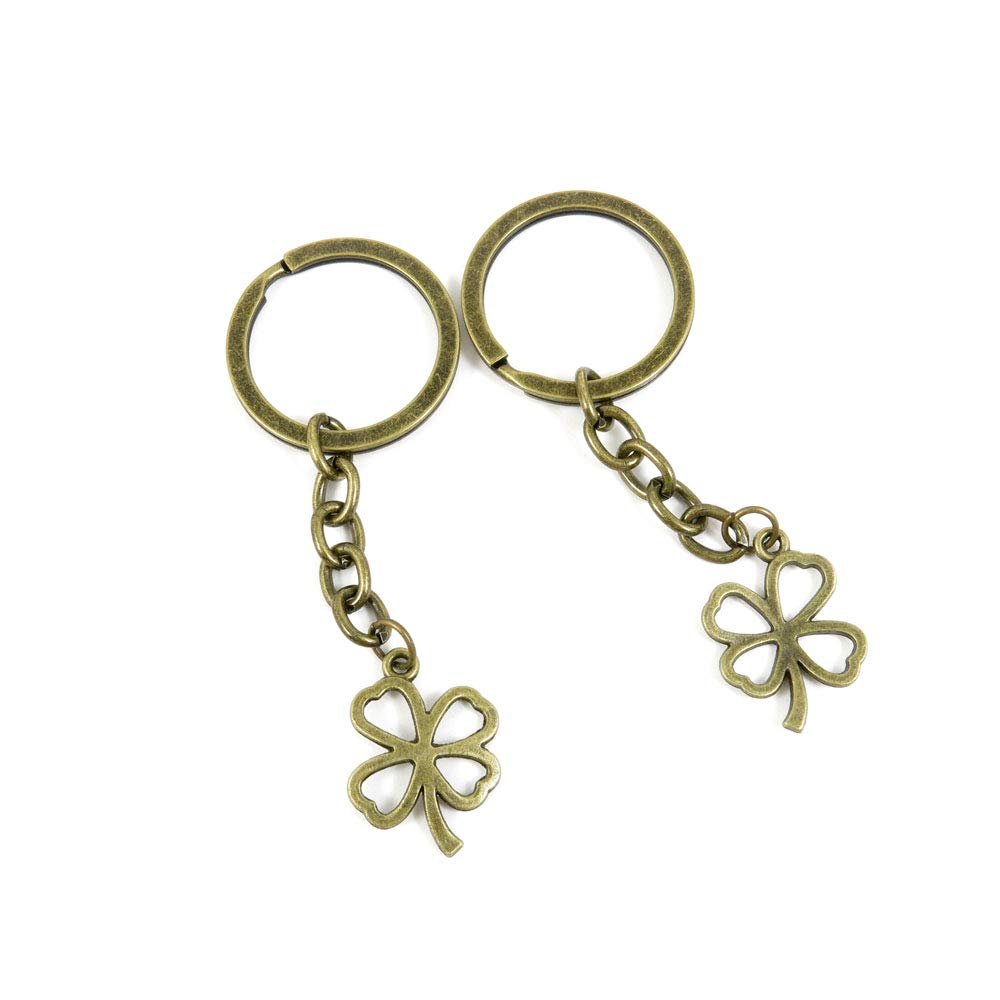 5 Items Keychain Keyring Key Tags Chains Rings Jewelry Bag Charms W6FP6 Lucky Clover Leaf