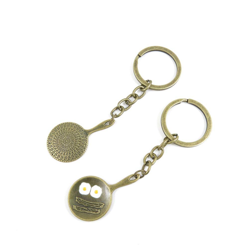 1 Items Keychain Keyring Key Tags Chains Rings Jewelry Bag Charms O1QU8 Omelette Pan