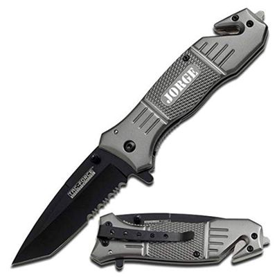GIFTS INFINITY Personalized Laser Engraved Pocket Knife, Ti-Coated Stainless Steel Handle with Perfect Grip, Gift Collection - Color Code - TF-434T