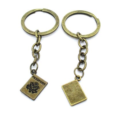 1 Items Keychain Keyring Key Tags Chains Rings Jewelry Bag Charms AA441 Passport