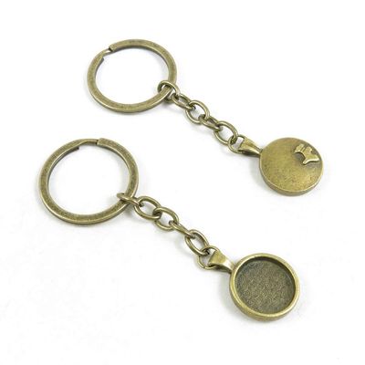 1 Items Keychain Keyring Key Tags Chains Rings Jewelry Bag Charms P5JM0 Round Cabochon Base Blank 16mm