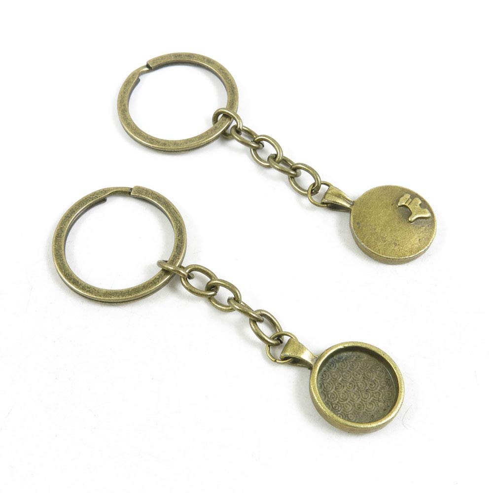 1 Items Keychain Keyring Key Tags Chains Rings Jewelry Bag Charms P5JM0 Round Cabochon Base Blank 16mm