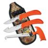 OUTDOOR EDGE WildGuide 4-Piece Hunting Knife Set & Field Dressing Kit | Featuring Razor-Sharp Caping Blade, Gut-Hook Skinning Knife, Bone Saw, in a Camo Nylon Belt Sheath | Butcher Knife Set for Deer view 1