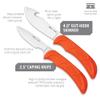 OUTDOOR EDGE WildGuide 4-Piece Hunting Knife Set & Field Dressing Kit | Featuring Razor-Sharp Caping Blade, Gut-Hook Skinning Knife, Bone Saw, in a Camo Nylon Belt Sheath | Butcher Knife Set for Deer view 2