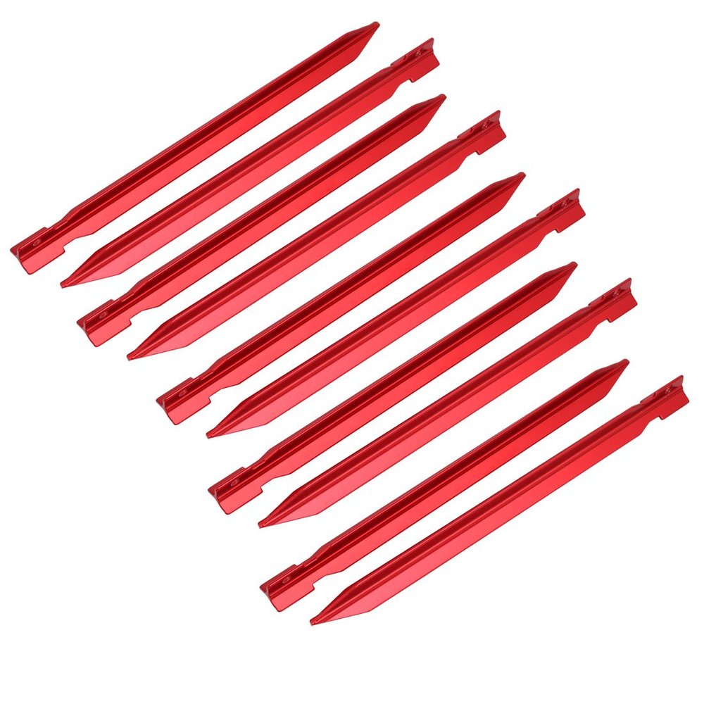 Aexit 10pcs 1-inch Home hardware Length Aluminium Alloy Tent Grounding Stake Red for Camping Hiking Model:94as76qo53