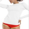 BUBBLELIME Long/Short Sleeve Rashguard for Women UPF 50+ Sun Protection - Basic Long Sleeve_White Medium_BWST001 view 1