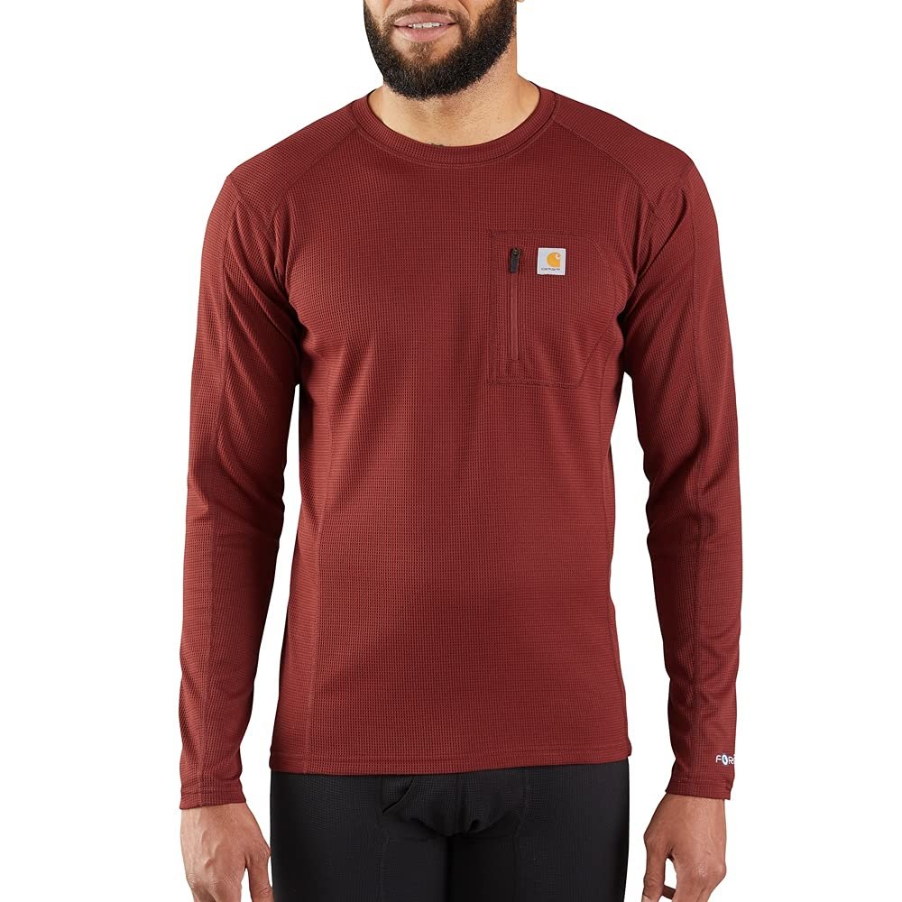 Carhartt Men's MBL104 Base Force Midweight Base Layer Tech Crew - XX-Large - Fired Brick