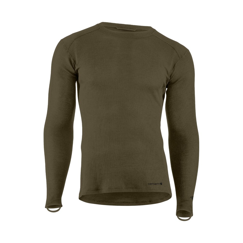 Carhartt Men's MBL113 Base Force Midweight Base Layer Classic Crew - XX-Large - Burnt Olive