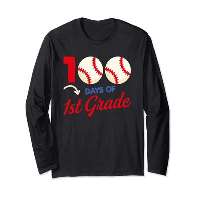 100 Days of First Grade Shirt 100th Day Baseball Teacher