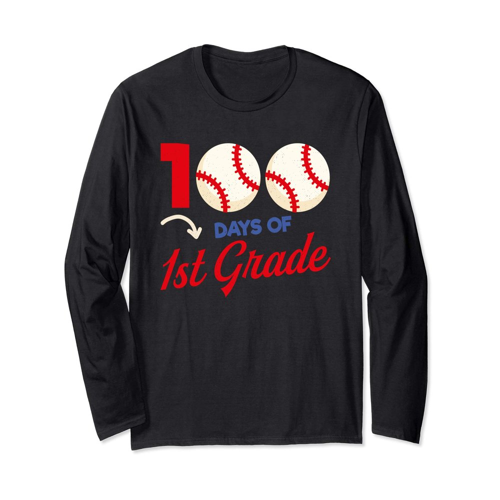 100 Days of First Grade Shirt 100th Day Baseball Teacher