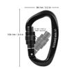 Locking Carabiner - 25kN 5600lb Climbing Carabiner Screw Gate D Shape Carabiner All Black (Pack of 5) view 3