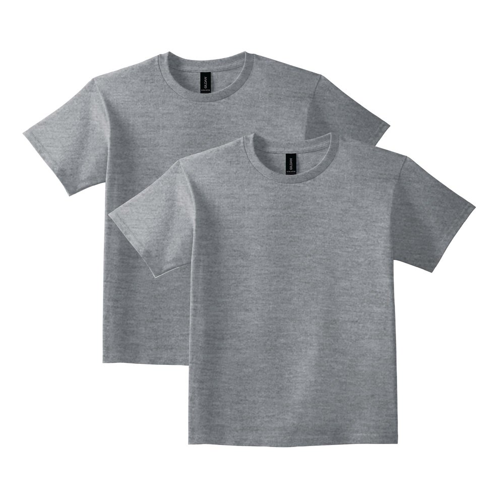 Gildan Unisex Child Ultra Cotton T-shirt, Style G2000b, Multipack, Sport Grey, Small US