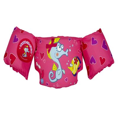 Poolmaster Learn-To-Swim Lil' Splashers Swimming Pool Float Training Aid Swim Vest and Arm Floaties, Pink
