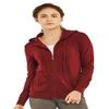 Women's Zip Up Cotton Light Hoodie Jacket (L, Burgundy) view 1