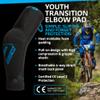 7 iDP Youth Transition Elbow Pads - Black & Blue (Small/Medium) view 3