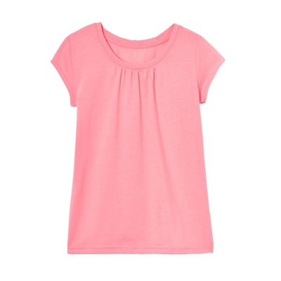 French Toast Girls' Big Short Sleeve Crewneck T-Shirt Tee, Pink Pizzazz Heather, 7-8