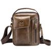 Hebetag Leather Shoulder Bag Handbag for Men Women Everyday Use Casual Business Briefcase Cross Body Messenger Pack Tote Handbags Brown view 1