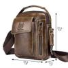 Hebetag Leather Shoulder Bag Handbag for Men Women Everyday Use Casual Business Briefcase Cross Body Messenger Pack Tote Handbags Brown view 3