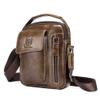 Hebetag Leather Shoulder Bag Handbag for Men Women Everyday Use Casual Business Briefcase Cross Body Messenger Pack Tote Handbags Brown view 4