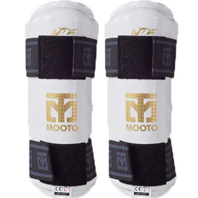 MOOTO Taekwondo Extera Forearm Protector Black/White WTF Approved TKD Martial Arts MMA Kick Boxing (1.White, 3.M(4.98-5.58ft or 152-170cm))