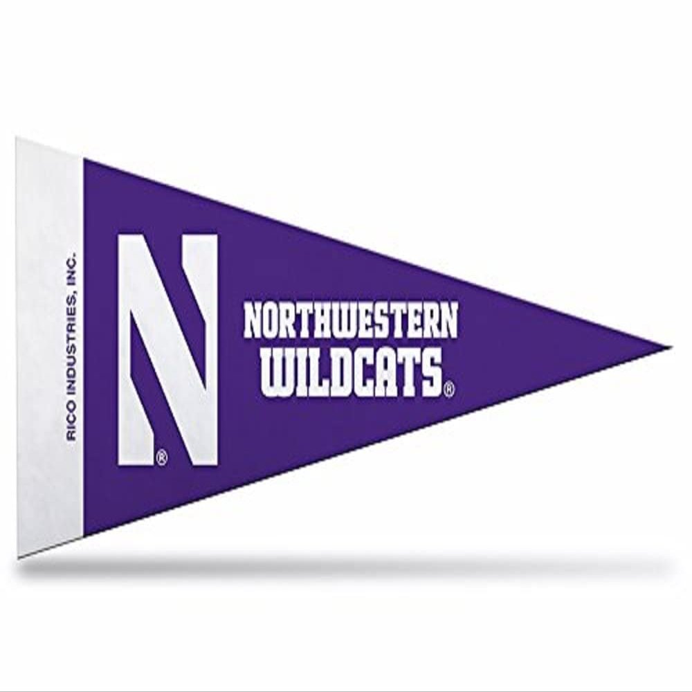Rico Industries NCAA Northwestern Wildcats 4-Inch by 9-Inch Classic Mini Pennant Dcor