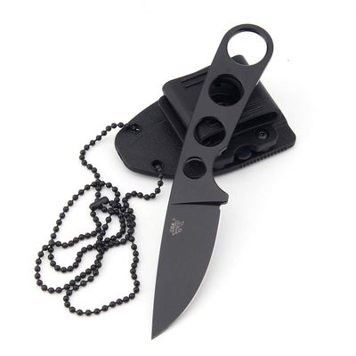 Sanrenmu 7130 Straight Fixed Blade Knife with Sheath 8Cr14Mov Stainless Steel Blade Handle(Black)