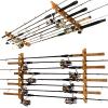 Rush Creek Creations | Ceiling Fishing Rod Holder for 8 Rods, Fishing Pole Holder for Garage Organization and Wall Storage, for Fishing Reels, Fishing Gear, and Fishing Accessories (Horizontal Rack) view 1