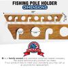 Rush Creek Creations | Ceiling Fishing Rod Holder for 8 Rods, Fishing Pole Holder for Garage Organization and Wall Storage, for Fishing Reels, Fishing Gear, and Fishing Accessories (Horizontal Rack) view 3
