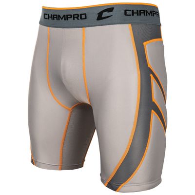 Champro Wind Up Compression Polyester/Spandex Sliding Short, Adult Small, Grey