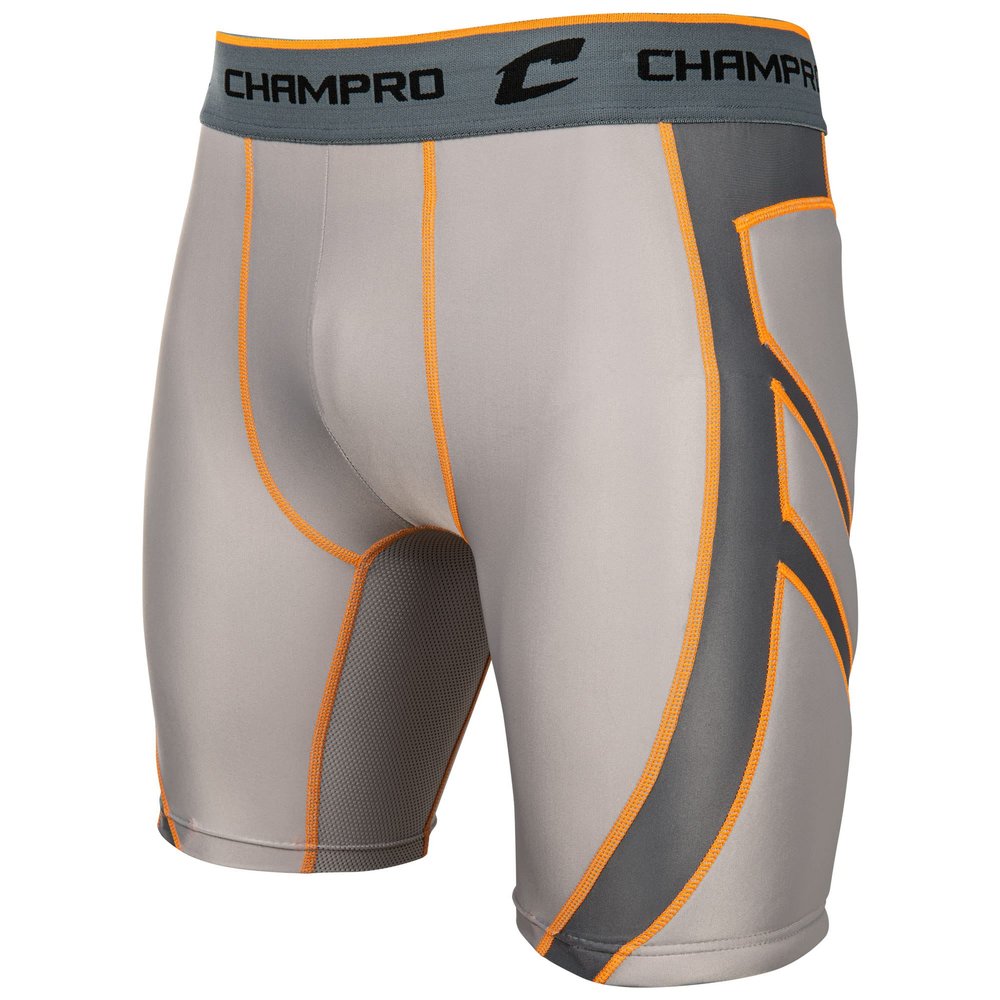 Champro Wind Up Compression Polyester/Spandex Sliding Short, Adult Small, Grey