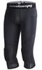 COOLOMG Basketball Pants with Knee Pads Kids 3/4 Compression Tights Black S view 1