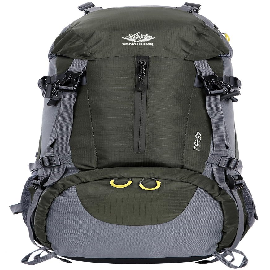 WoneNice 50L(45+5) Waterproof Hiking Backpack - Outdoor Sport Daypack with Rain Cover