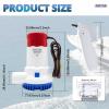 AIRTAK Bilge Pump for Boat DC12V 1500GPH Small Bilge Pump 12 Volt Electric Water Pump Low Noise with The Switch view 2