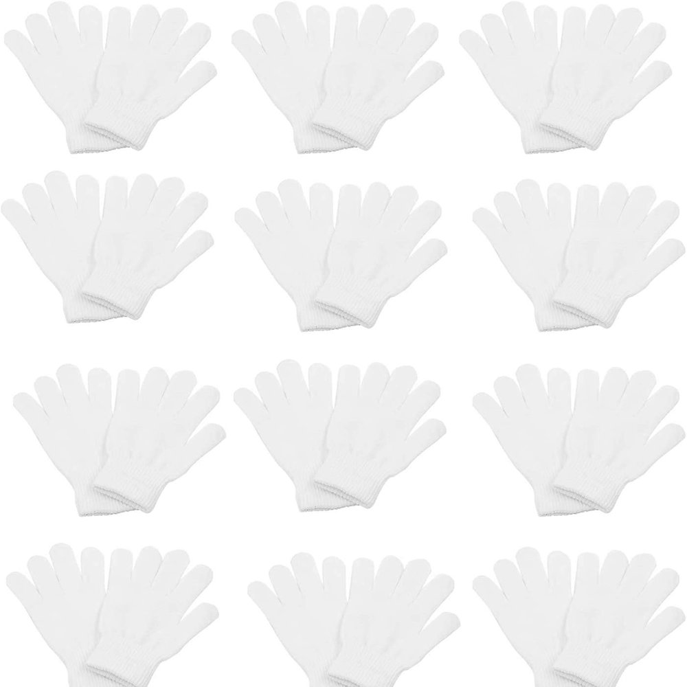 FOMANN Kids Warm Magic Gloves 12 Pairs Boys Knit Gloves Girls Winter Solid Finger Gloves