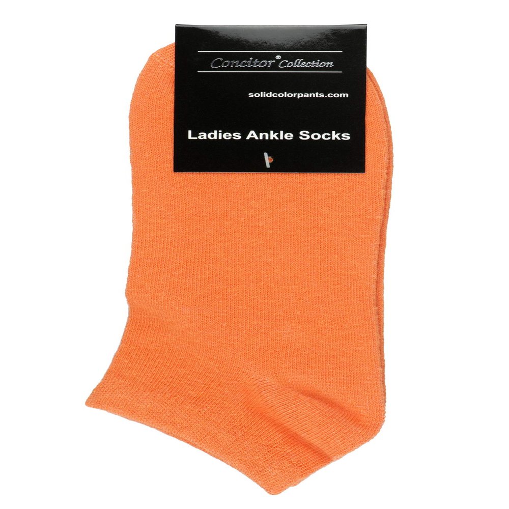 Concitor Women's Dress Socks Solid Orange Color COTTON Low Cut Sock 1 Pair