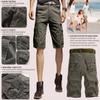 AKARMY Men's Lightweight Multi Pocket Cotton Casual Cargo Shorts,Outdoor Twill Camo Shorts with Zipper Pockets(No Belt) 038 Light Gray view 3