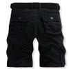 AKARMY Men's Lightweight Multi Pocket Cotton Casual Cargo Shorts,Outdoor Twill Camo Shorts with Zipper Pockets(No Belt) 038 Black view 2