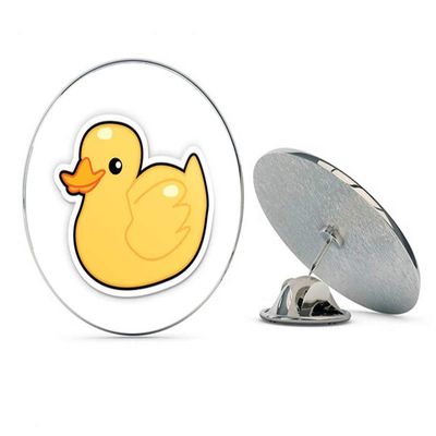 Rubber Ducky Round Metal 0.75" Lapel Pin Hat Shirt Pin Tie Tack Pinback