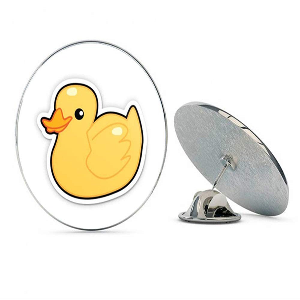 Rubber Ducky Round Metal 0.75" Lapel Pin Hat Shirt Pin Tie Tack Pinback
