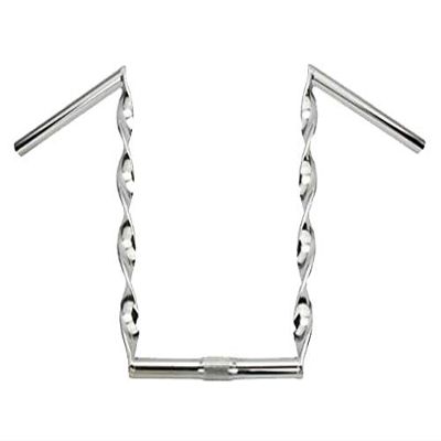 Alta Bicycle Lowrider Flat Twisted Bike Handle Bars 25.4mm, Multiple Sizes and Colors (Chrome, 15")