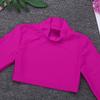 YiZYiF Kids Girls Basics Sportswear Athletic Long Sleeve Stretch Short Mock Neck T-Shirt Crop Top Rose Red 12 view 4