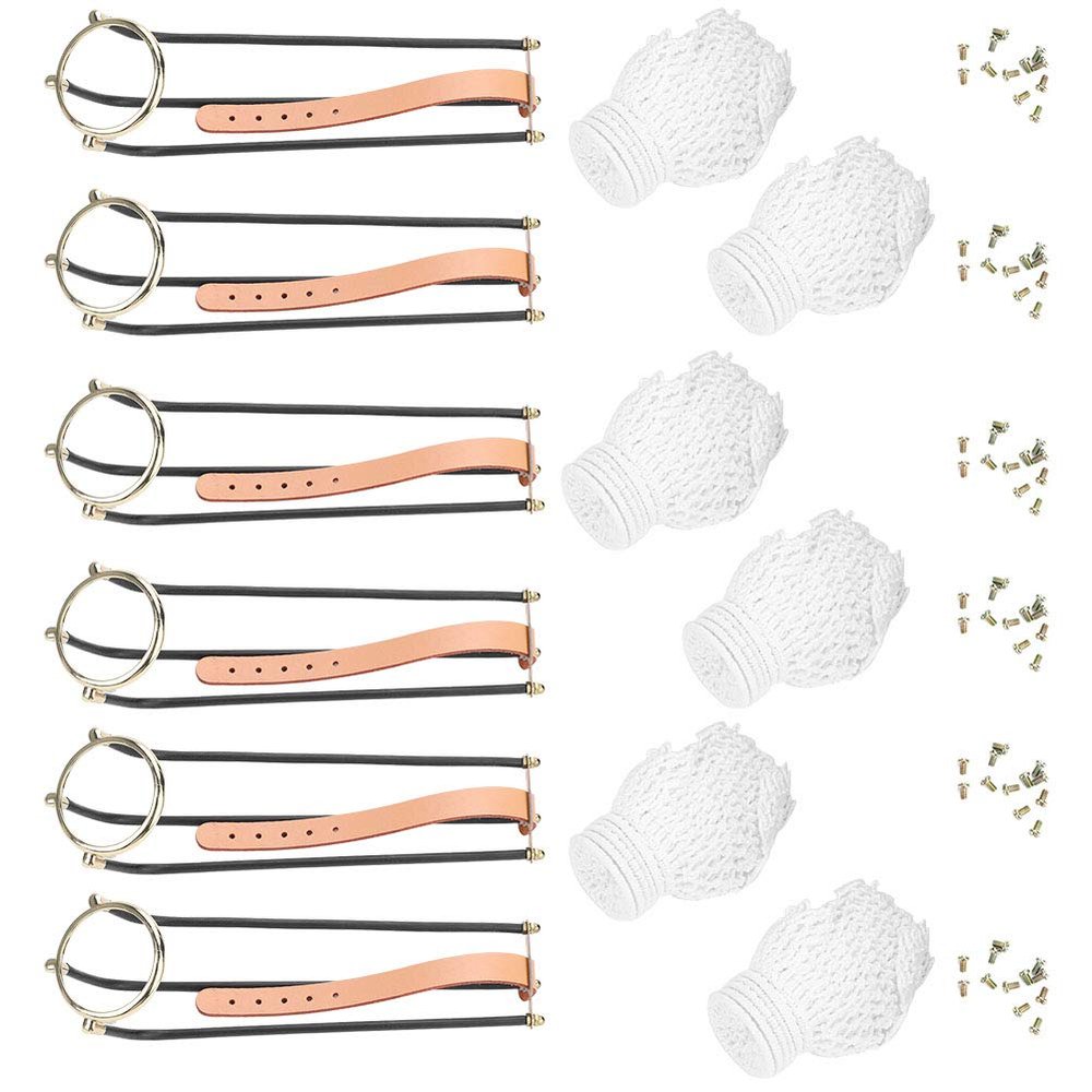 Tbest Pool Table Pocket Pockets Rails,6pcs Billiards Table Rail Pockets Standard Snooker Billiard Table Replacement Solid Empire Rail with Net Pockets Set Snooker Pocket Billiard