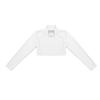 Agoky Kids Girls Basics Sportswear Athletic Long Sleeve Stretch Short Polo Neck T-Shirt Crop Top Ivory 14 view 3